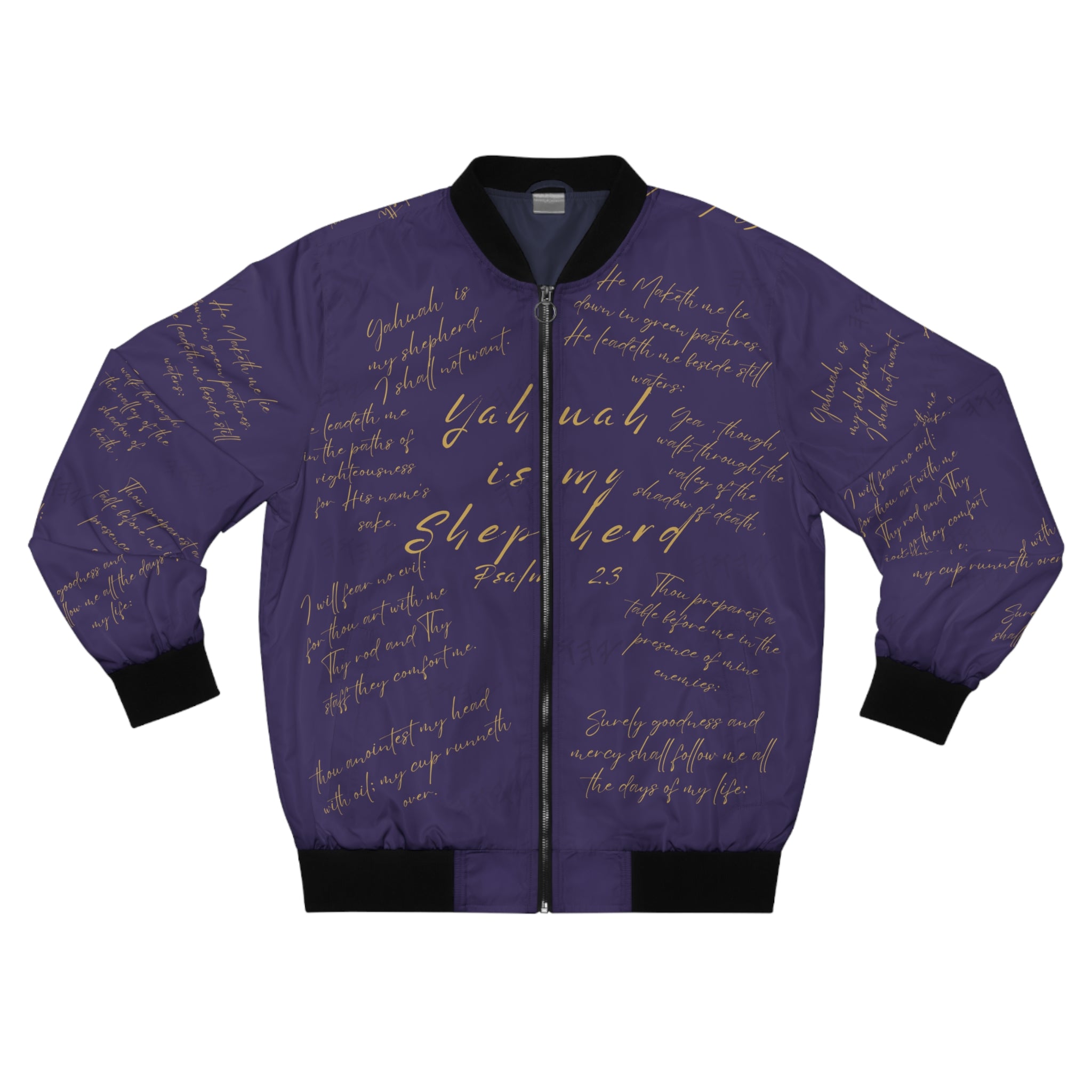 🧥 Yah is My Shepherd | Psalm 23 Bomber Jacket Deep Fig