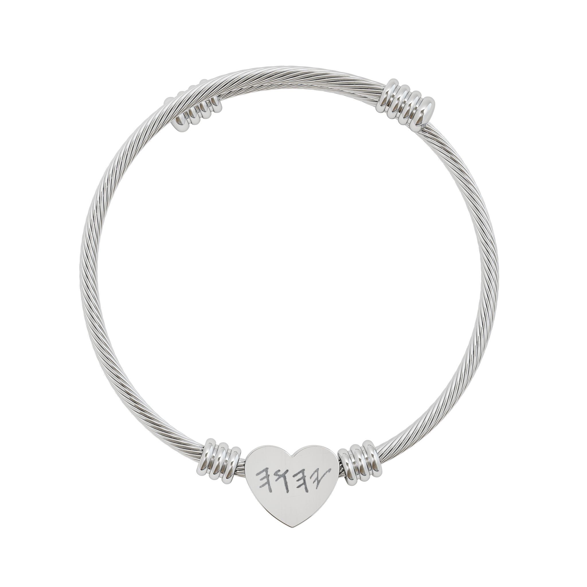 Tethered in His Name – Wire Heart Bracelet