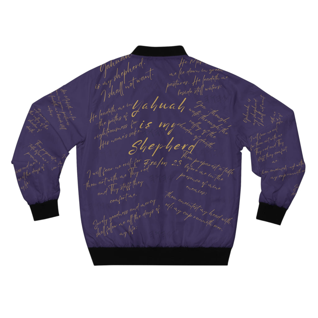 🧥 Yah is My Shepherd | Psalm 23 Bomber Jacket Deep Fig