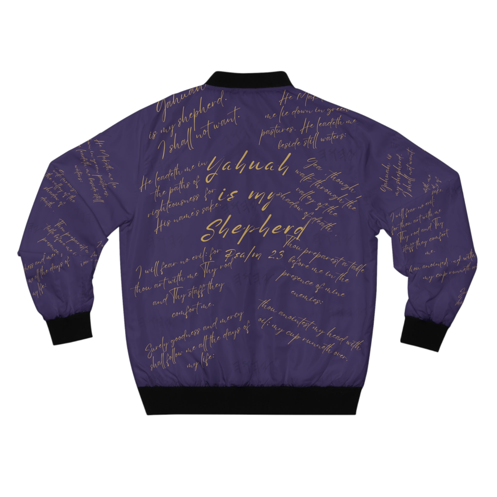 🧥 Yah is My Shepherd | Psalm 23 Bomber Jacket Deep Fig