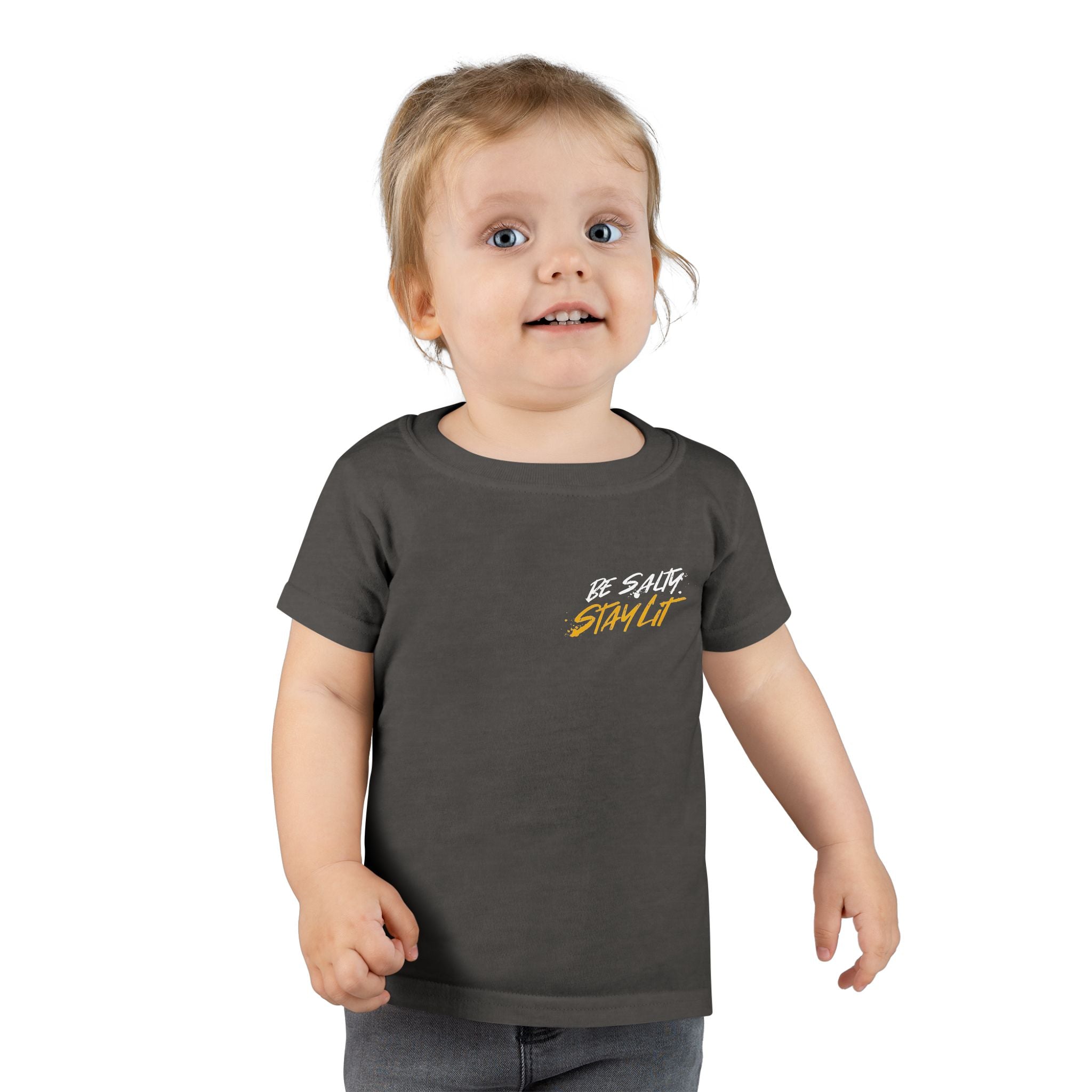 Toddler T-Shirt "Be Salty Stay Lit" – Cute Salt Shaker Graphic Tee for Kids