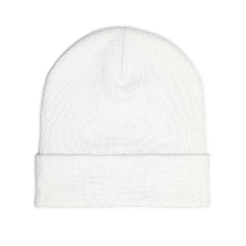 Salted. Embroidered Knit Beanie — Minimal Text Winter Hat