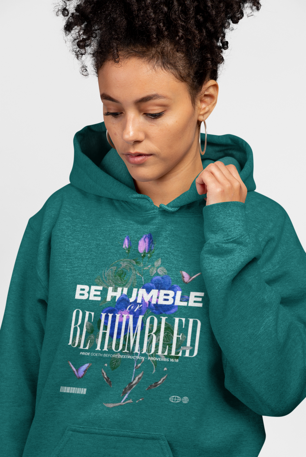 Be Humble or Be Humbled | Floral Script Hoodie for Women