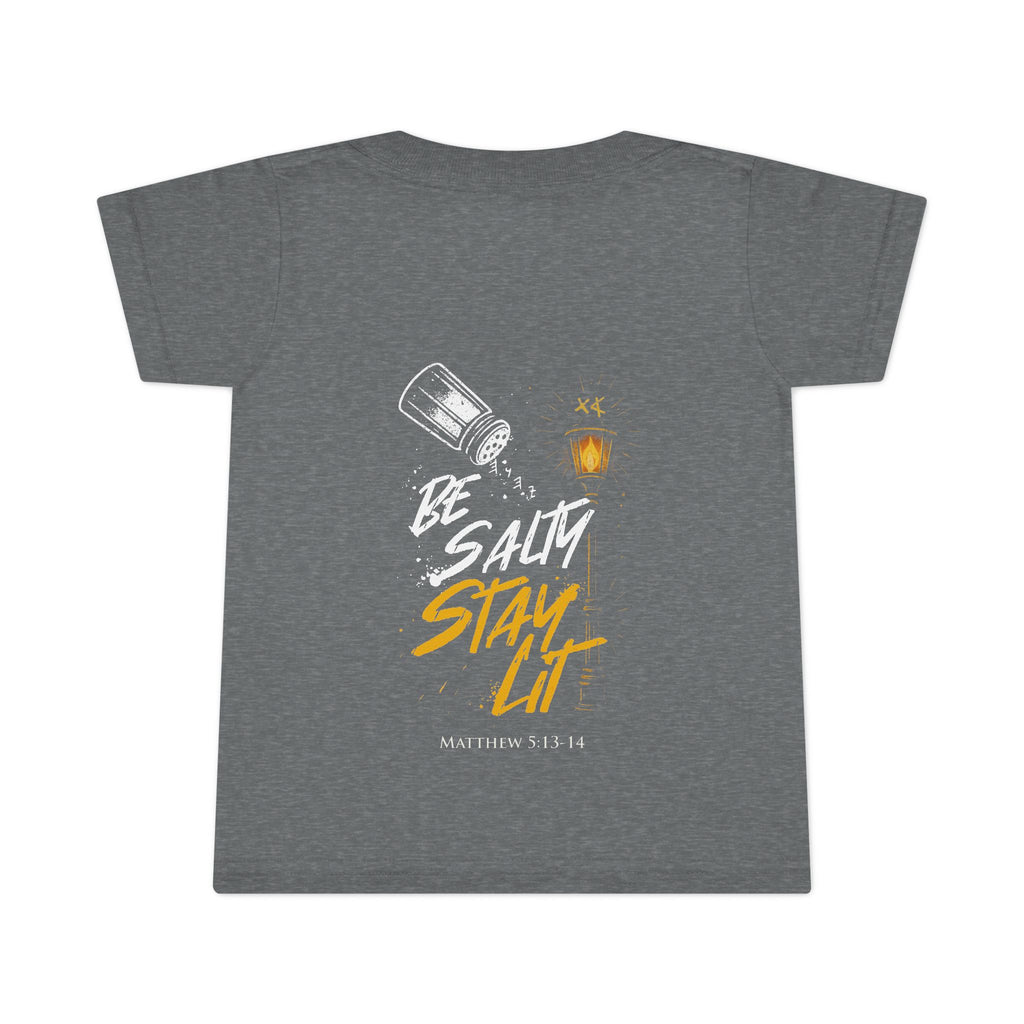 Toddler T-Shirt "Be Salty Stay Lit" – Cute Salt Shaker Graphic Tee for Kids