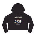 Cropped Hoodie — 'ASHAH' Elegant Knot Graphic Women's Cropped Hooded Sweatshirt