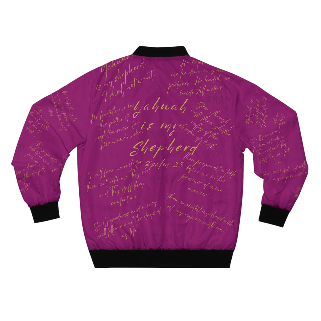 🧥 Yah is My Shepherd | Psalm 23 Bomber Jacket Salted Magenta